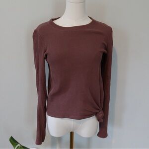 Women's Ribbed Long Sleeve Top - Mauve